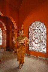 Traditional Khmer apsara dancers perform at a pagoda in Tra Vinh province, Vietnam