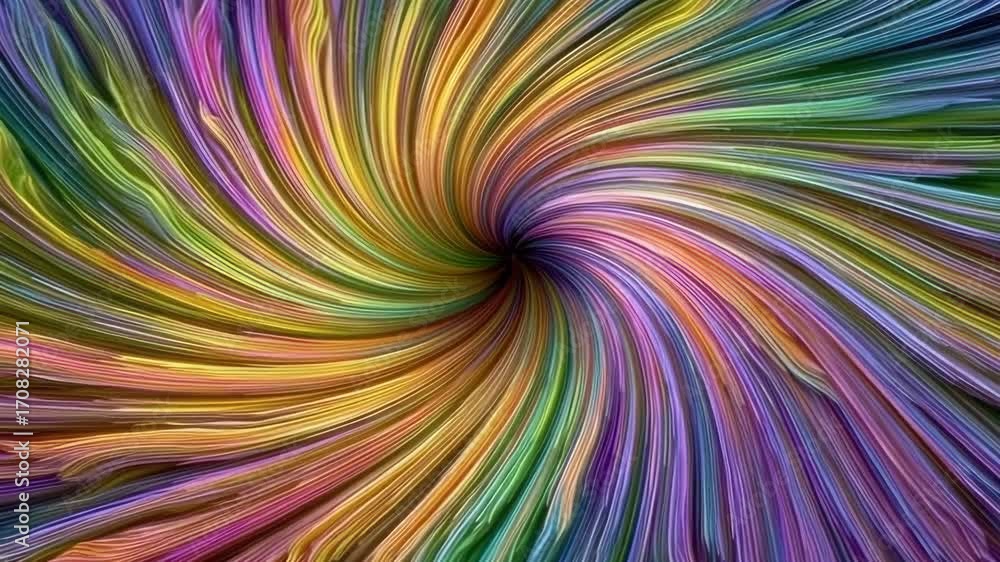 Poster colorful spiral pattern creates mesmerizing visual effects in bright hues and smooth transitions of 