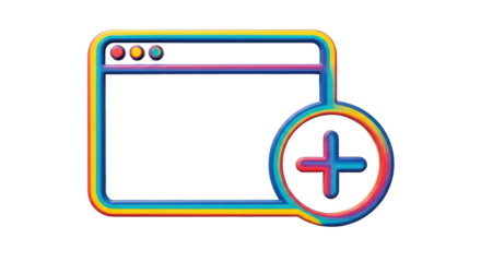 Isolated Add Tab Browser Icon