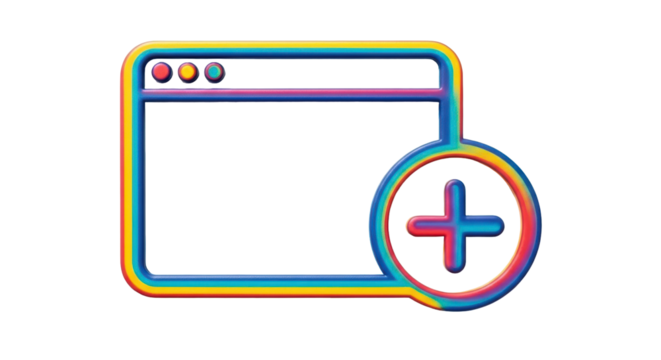 Isolated Add Tab Browser Icon