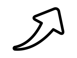 上向き矢印　黒い線