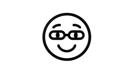 Isolated Smiling Face with Glasses