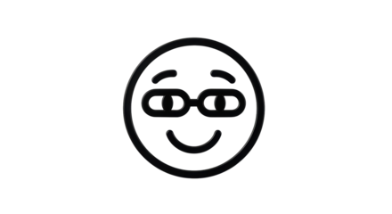 Isolated Smiling Face with Glasses
