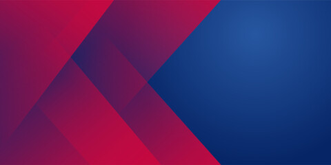 Abstract blue red banner geometric shapes background. Vector abstract graphic design banner pattern presentation background web template.