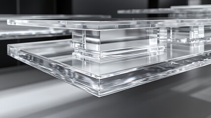 Transparent Acrylic Platforms Modern Minimalist Design.