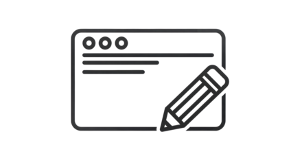 Isolated Website Edit Icon with Pencil