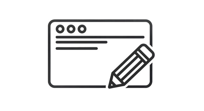 Isolated Website Edit Icon with Pencil
