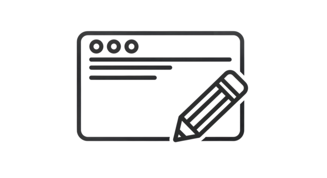 Isolated Website Edit Icon with Pencil