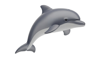 Isolated bottlenose dolphin leaping gracefully for marine mammal aquatic animal studies