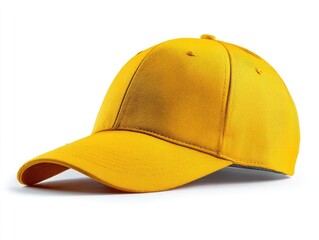 Fototapeta premium Bright yellow baseball cap, angled view