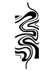 Edgy psychedelic wavy stripe graphic ink design