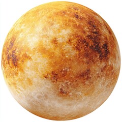 Fototapeta premium A detailed, round, pale-orange-gold celestial body, possibly Mercury, with visible surface textures