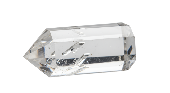 Clear quartz point with healing properties isolated PNG with Transparent Background