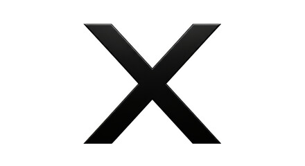 Isolated Black X Symbol, an Abstract Shape, an Element of Design, a Logo or Icon, Sign