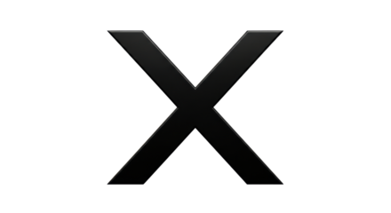 Isolated Black X Symbol, an Abstract Shape, an Element of Design, a Logo or Icon, Sign