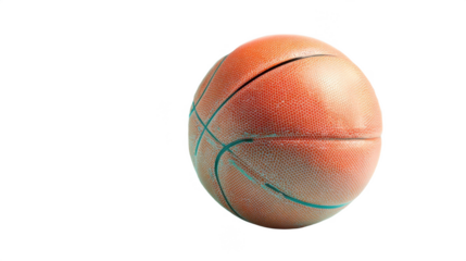 Basketball in Bright Studio Light on Soft Blue Background