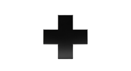Black plus sign isolated PNG with Transparent Background