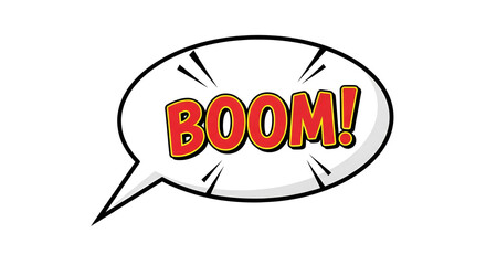 Comic speech bubble with BOOM! text isolated PNG with Transparent Background