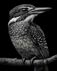 Striated Kingfisher Illustration