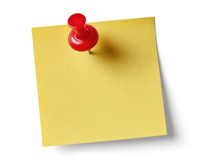 Blank yellow sticky note with red pushpin (2)