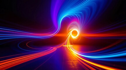 Light Speed Hyperspace Journey with Vibrant Light Streaks and Cosmic Warp Effects"**Time Warp Digital Artwork series ar 16:9
