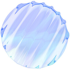 3D Colorful Glass abstract shape element. Glossy iridescent geometric form. Crystal glass illustration with gradient dispersion effect