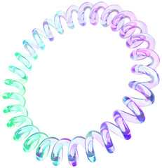 3D Colorful Glass abstract shape element. Glossy iridescent geometric form. Crystal glass illustration with gradient dispersion effect