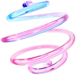 3D Colorful Glass abstract shape element. Glossy iridescent geometric form. Crystal glass illustration with gradient dispersion effect