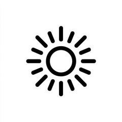 Obraz premium Simple black outline sun icon (2)