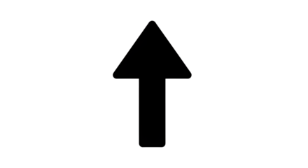 Black arrow pointing up isolated PNG with Transparent Background