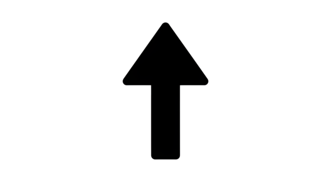 Black arrow pointing up isolated PNG with Transparent Background