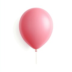 Single,  pale pink balloon,  matte finish,  isolated on white background.  Realistic,  3D rendering