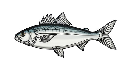 Isolated Illustration of a Sardine Fish; Seafood Animal with Fins and Scales Vector Image