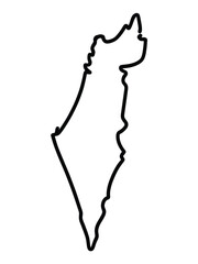 Outline map of israel and palestine region