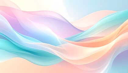 Abstract gradient mesh vector with soft pastel flowing shapes