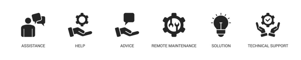 It Expert Glyph Icon Set For Web Banner. Vector Illustration Concept With Some Icons. Designed In Glyph Style