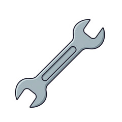 Silver adjustable wrench on white background for robotics education  