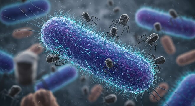 Abstract Bacteria Background A Microscopic Journey Exploring Nature, Science, and Technology's Interplay for Business and Lifestyle Applications