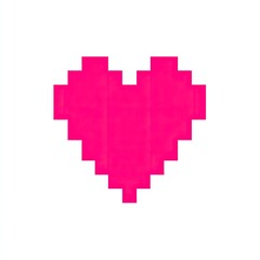 A vibrant pink pixelated heart graphic