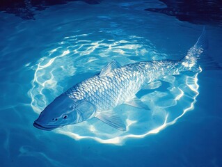 Underwater Tarpon Fish Swimming