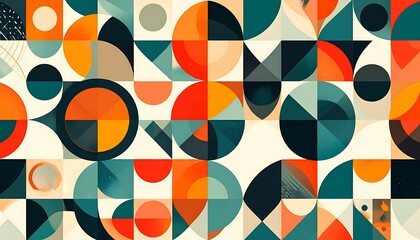 Abstract vector pattern with minimal geometric shapes