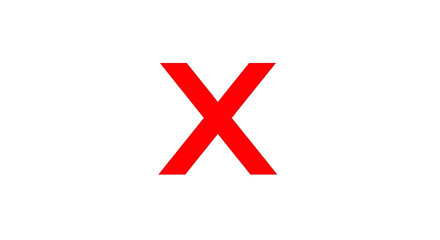 Obraz premium Big red X mark isolated PNG with Transparent Background