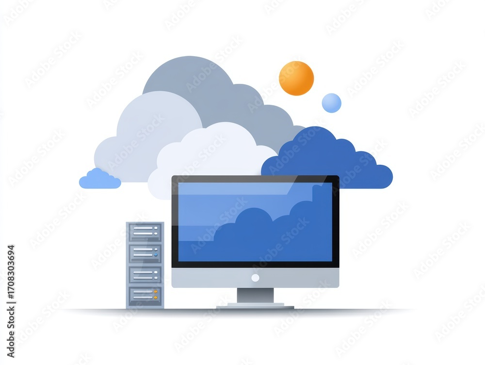 Poster cloud computing technology, seamless data storage and access in the digital age modern