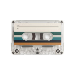 Obraz premium Nostalgic transparent audio cassette tape design for retro sound listening pleasure