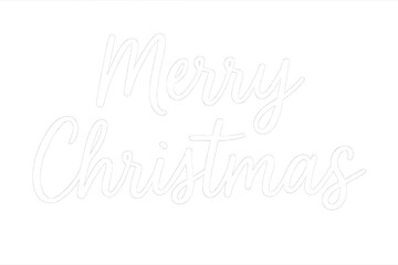 Merry christmas white calligraphy lettering on transparent background