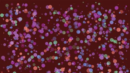 Abstract maroon background with floating transparent circles of different colors