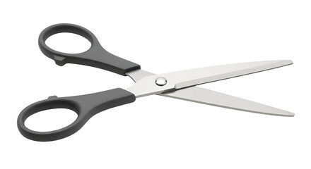 Open scissors with black handles isolated PNG with Transparent Background