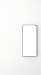 Minimalist White Smartphone with a Blank Screen on a Clean Background