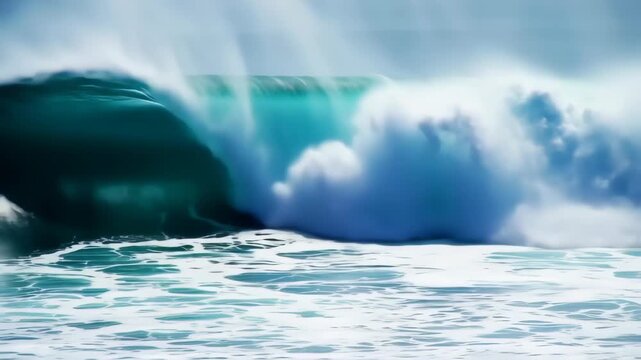Powerful ocean wave crashing