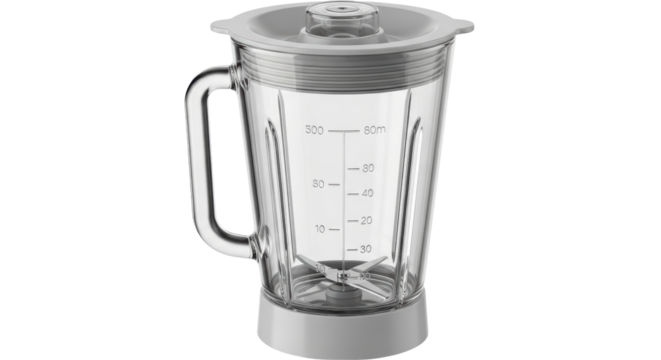 Isolated Clear Glass Blender Jar